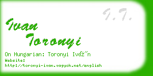 ivan toronyi business card